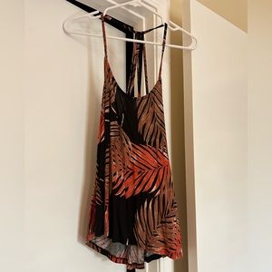 VENUS leaf designs spaghetti strap flowy top